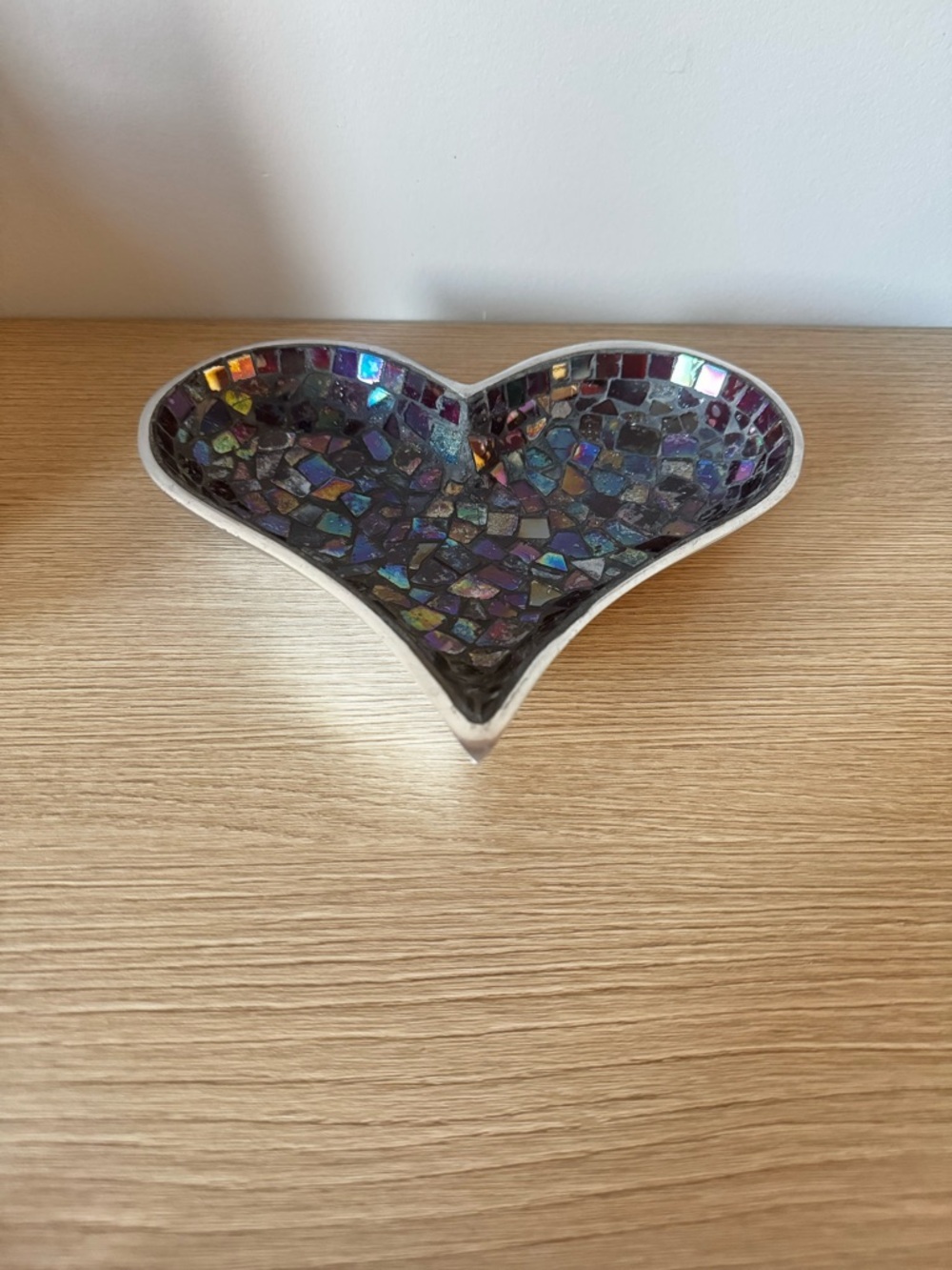 Iridescent Mosaic Heart Dish - Home Art